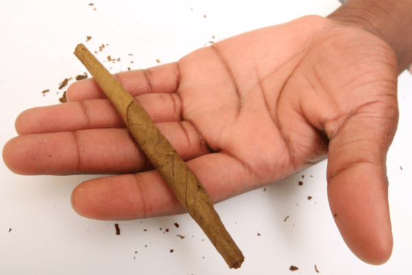 Holding blunt in a hand
